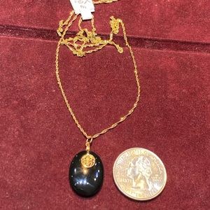 14k jade pendant and rope chain